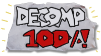 Paper Mario logo modified to say 'Decomp 100%!'
